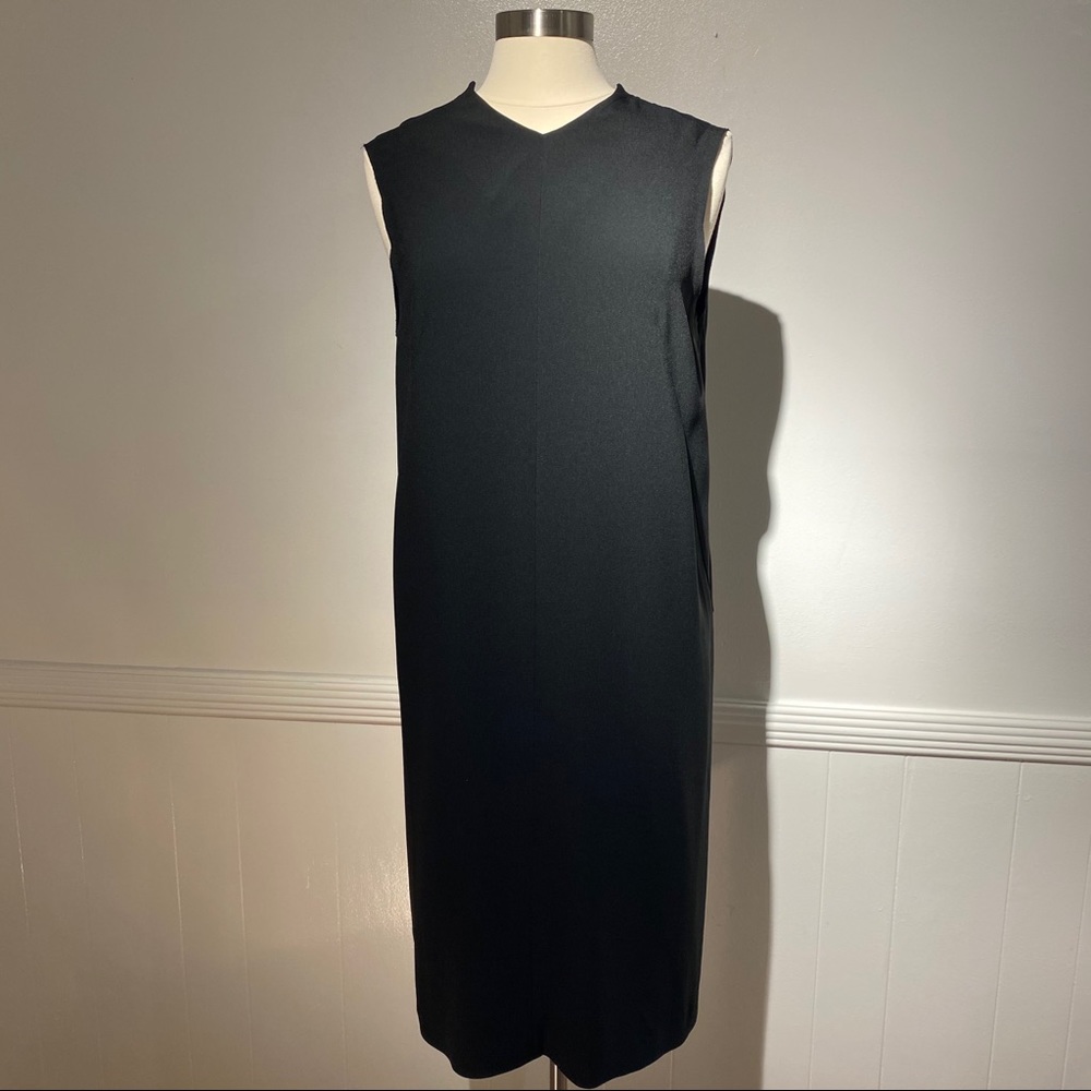 Joseph black Shift Dress with V back silk  Detail